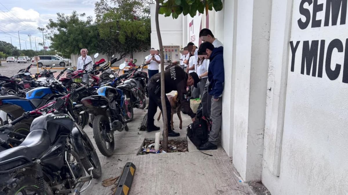 Realiza el Agrupamiento Canino de la Guardia Estatal inspección preventiva en el ITACE Victoria