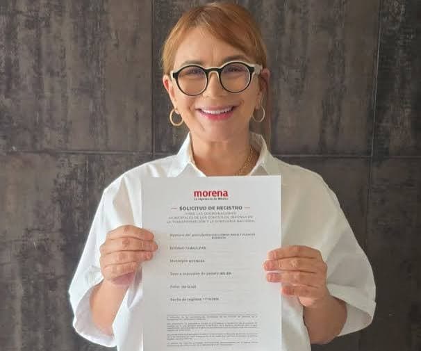 Magaly Deándar se registra por coordinación de Morena en Reynosa