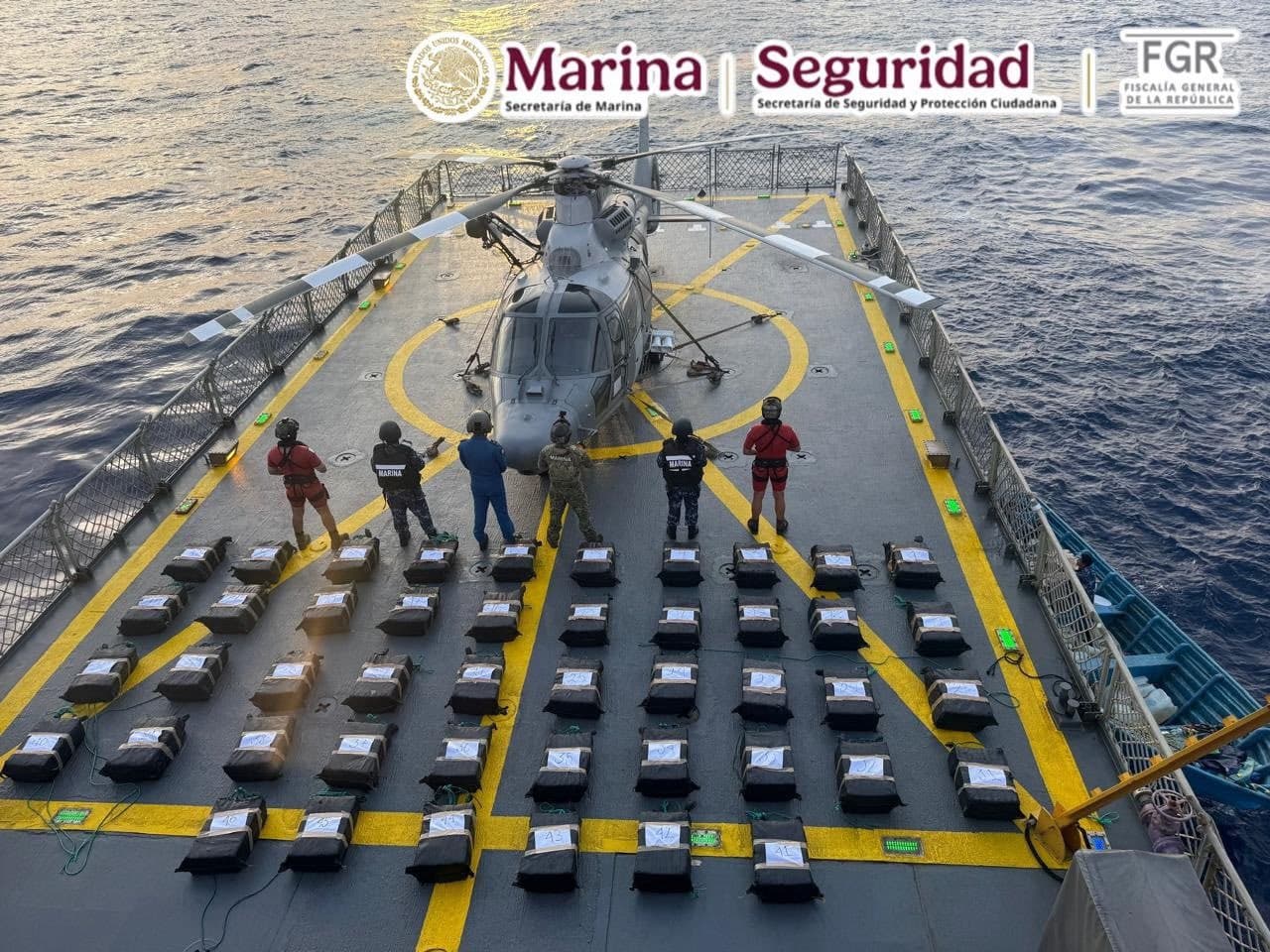 Ejecutan México y EU operativo en altamar